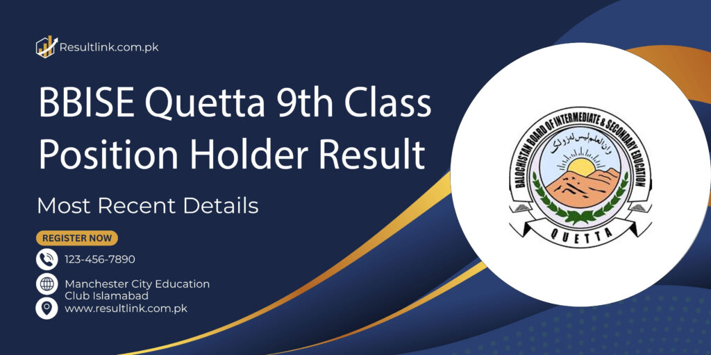 BBISE Quetta 9th Class Position Holder Result