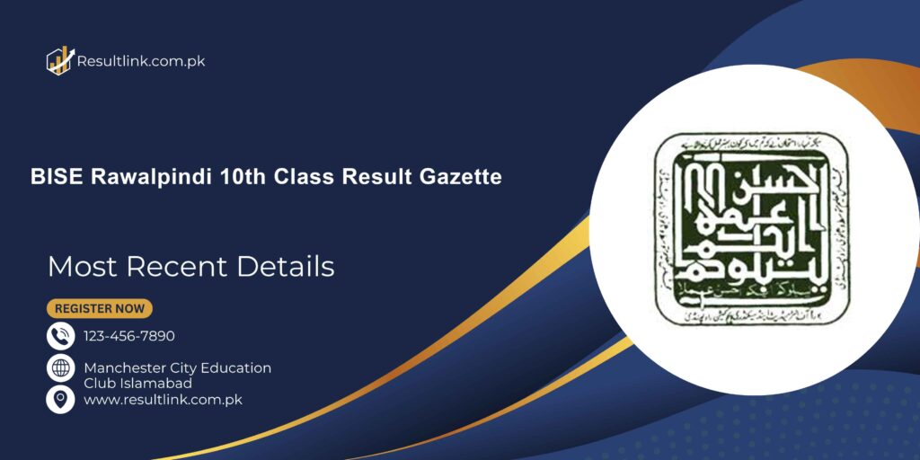 BISE Rawalpindi 10th Class Result Gazette