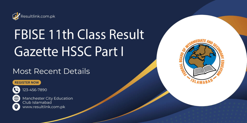 FBISE 11th Class Result Gazette 2025 HSSC Part I Download PDF