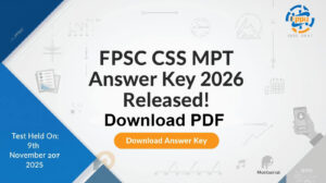 FPSC CSS MPT Answer Key 2026
